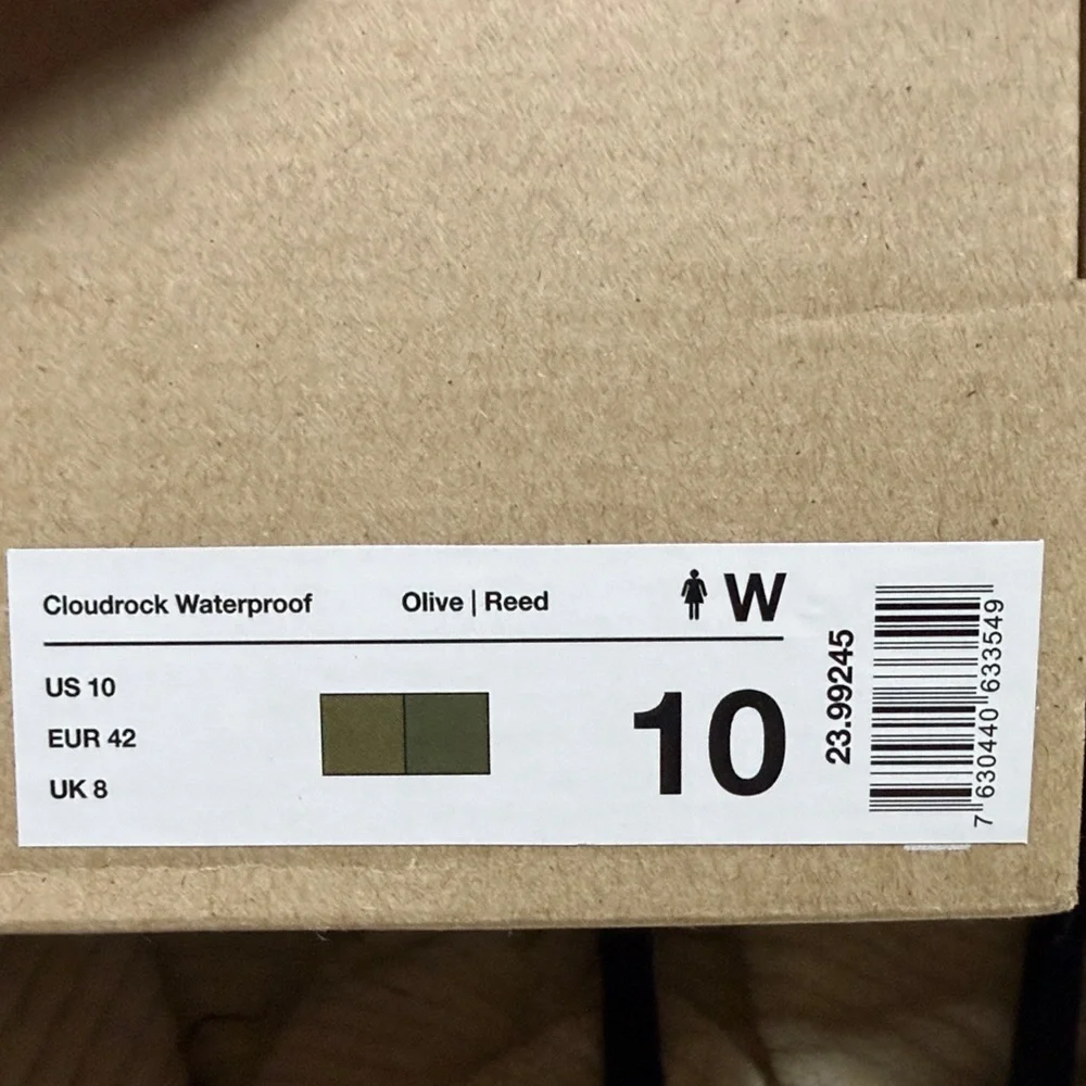 Women’s ON Cloudrock Waterproof Mid-Top Trail Sneakers — Olive Green Size 10 - Picture 7 of 7